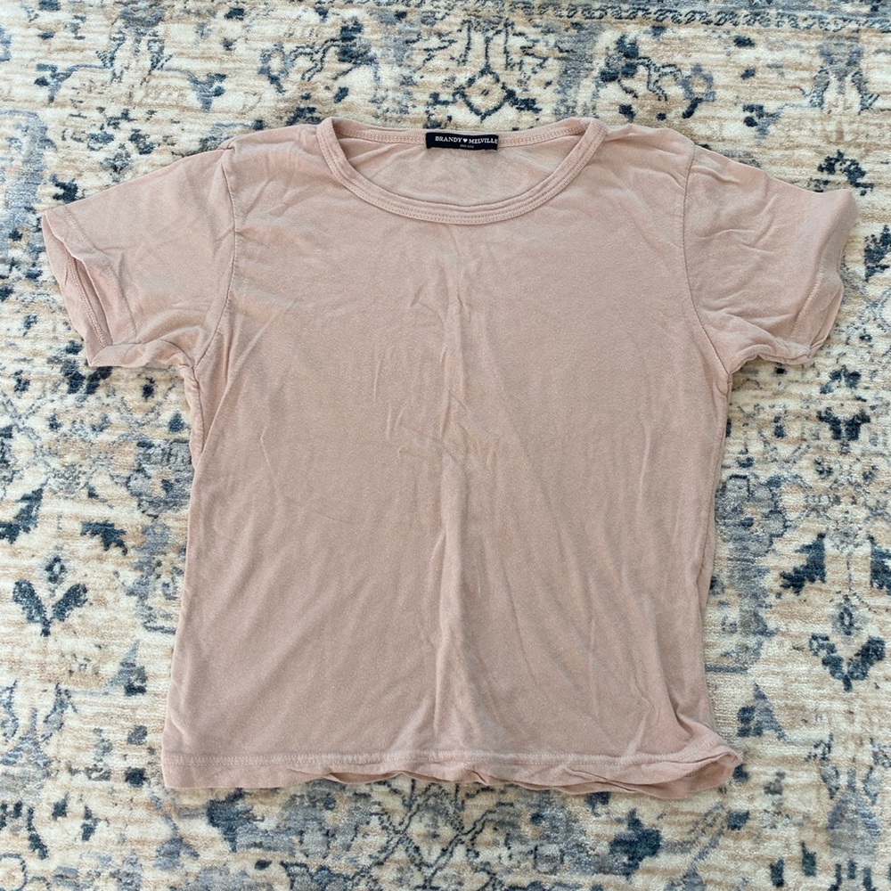 brandy melville pink short sleeve top